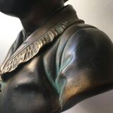 Bronze effect plaster child bust