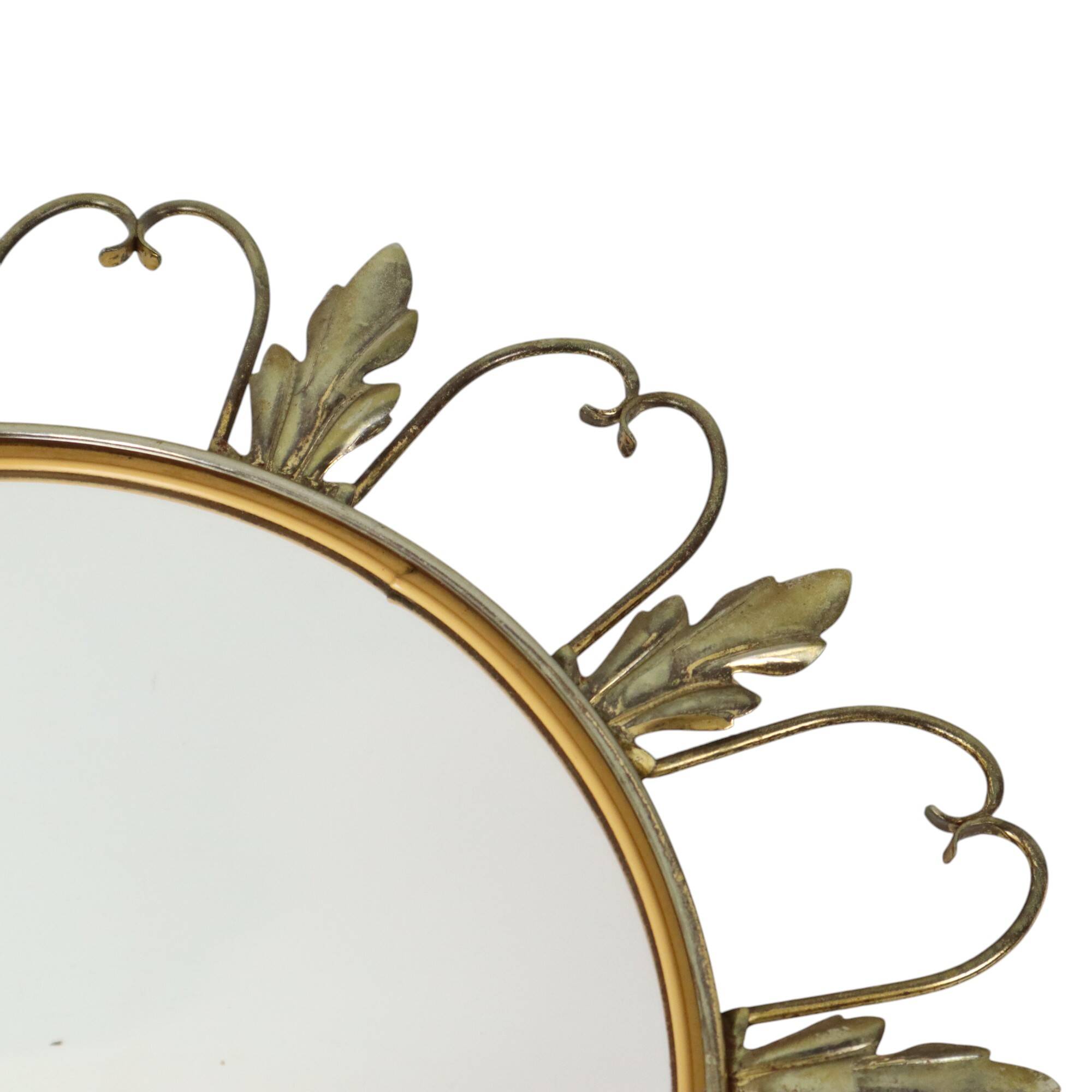 Vintage Fish Eye Convex Mirror Sunburst Witch Mirror Deknudt 46cm