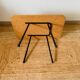 Rattan coffee table black metal base