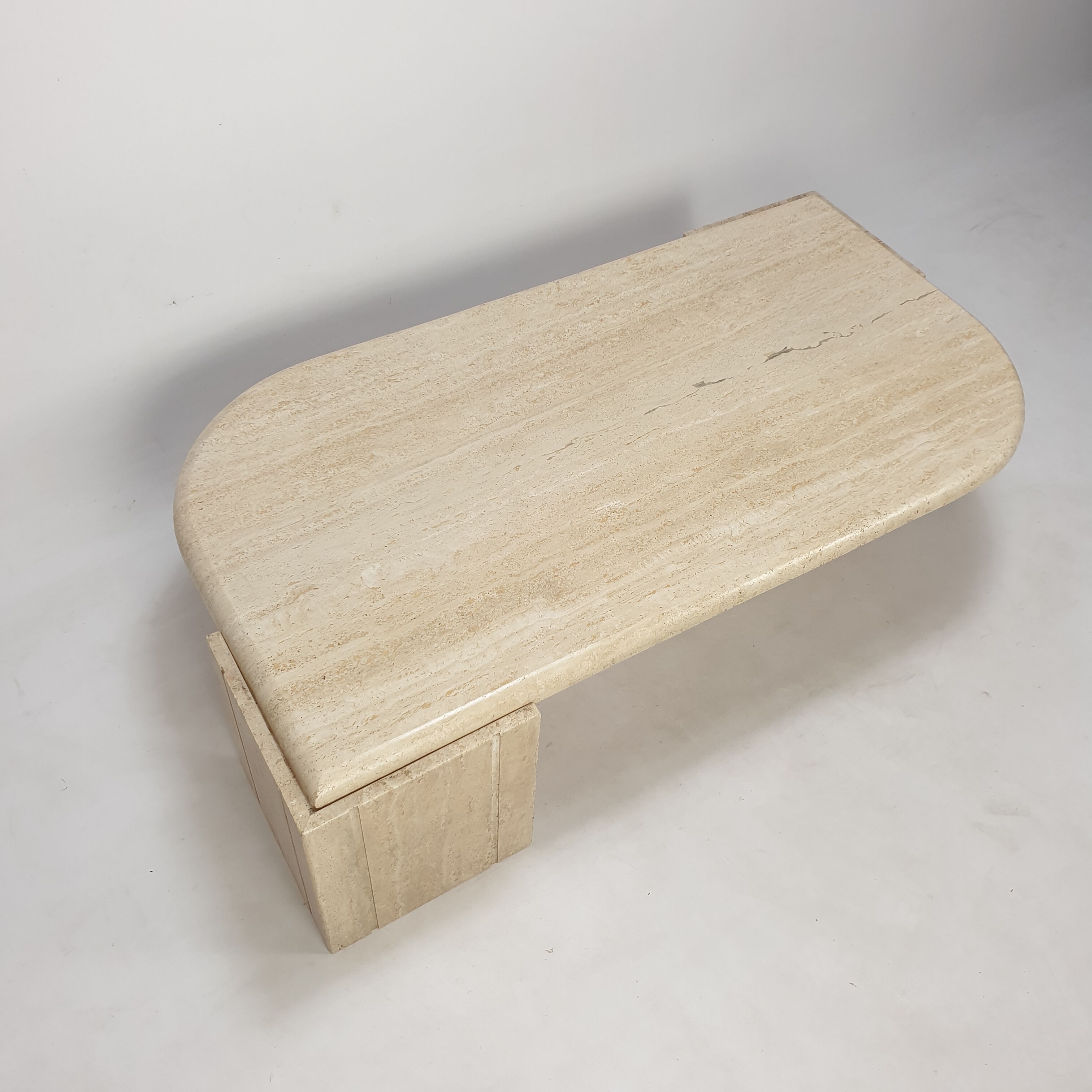 Italian travertine coffee table, 1980s