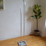 Modernist metal and glass floor lamp