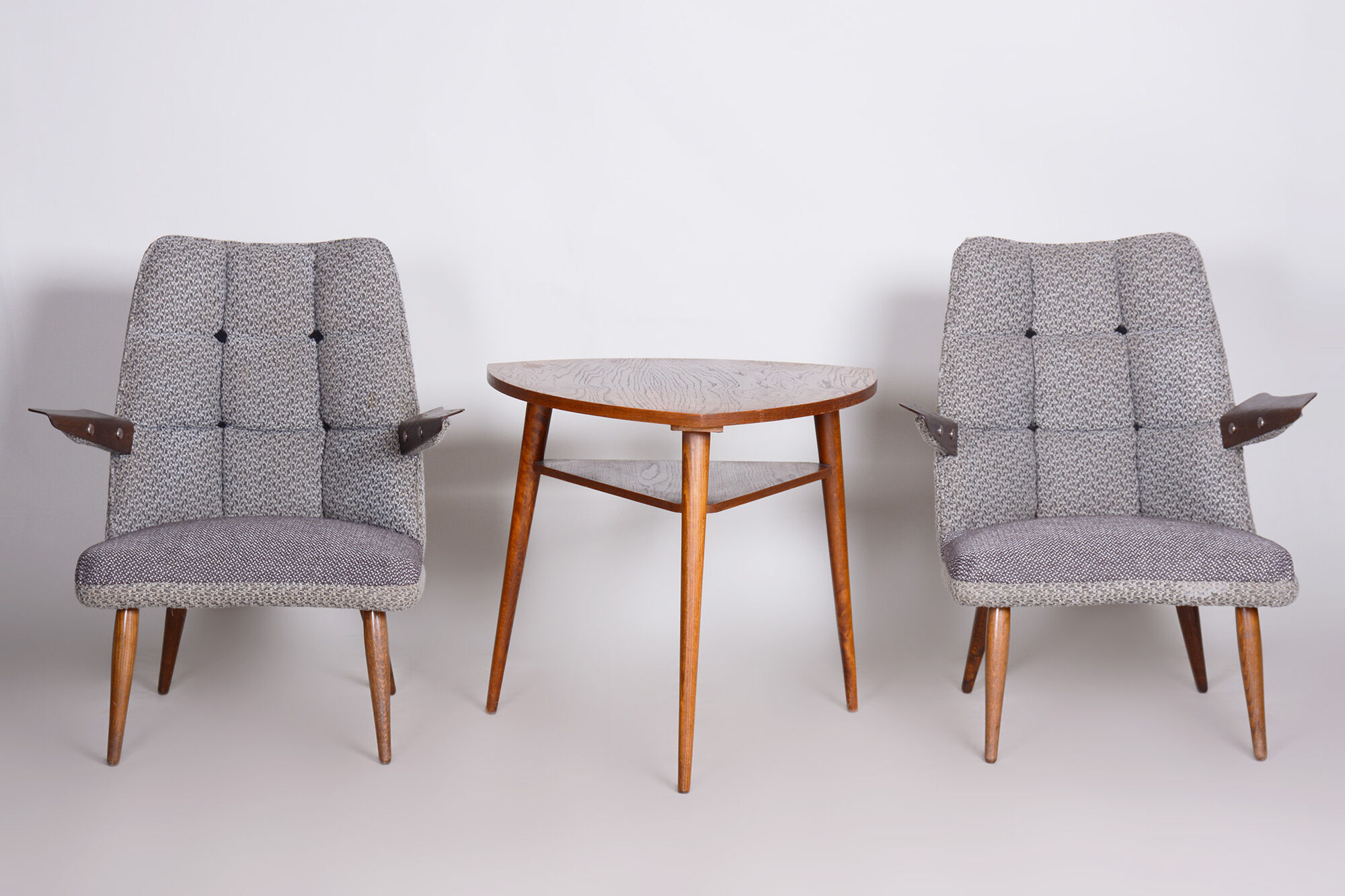 Mid Century Table, 1950s Czechia - Original condition oak