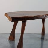 Vintage wooden brutalist milk stool