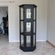 Antique black hexagonal display cabinet – 180 cm