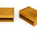 Oak hanging bedside tables 1960