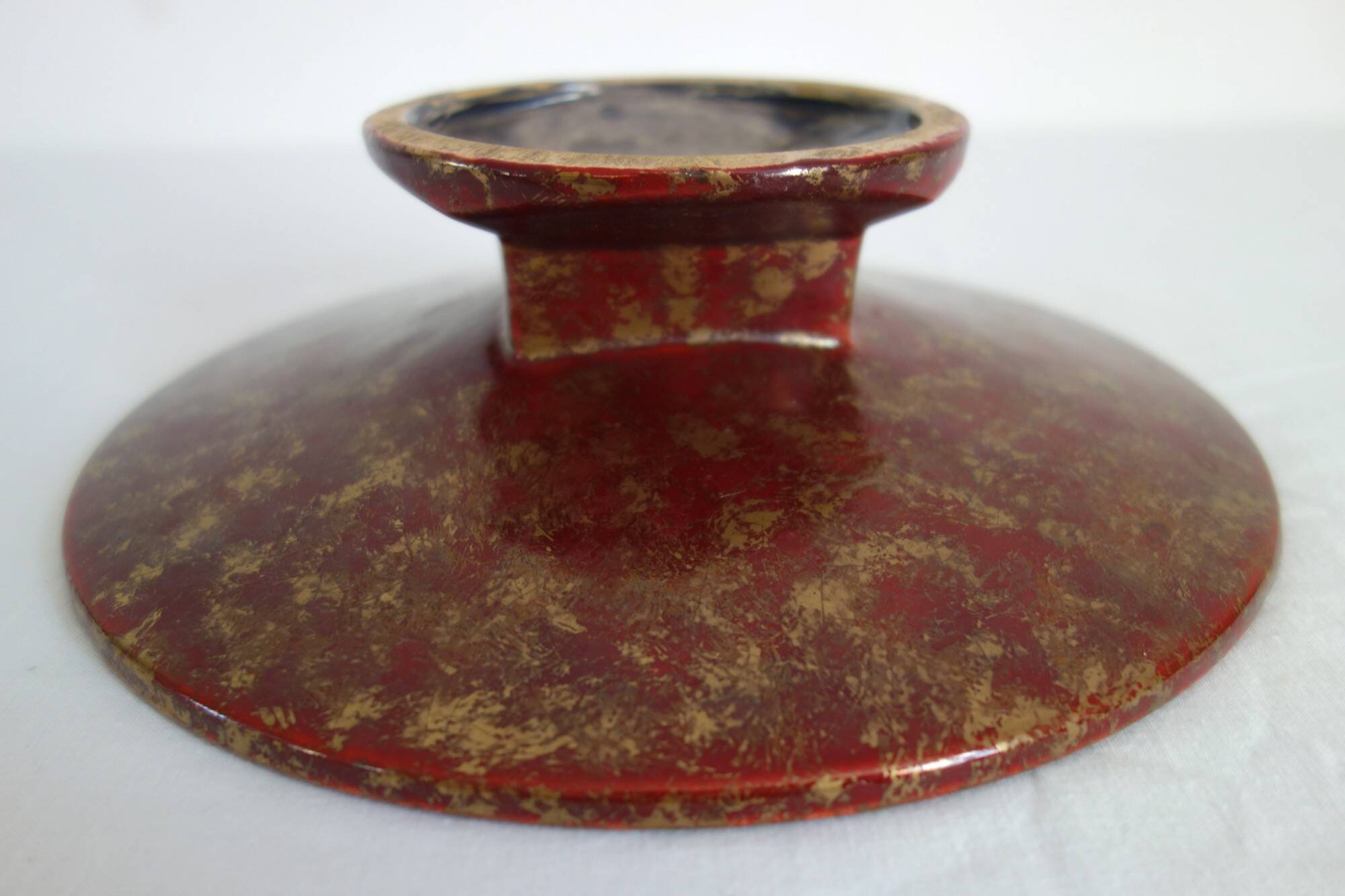 Louis Dage red and gold fruit bowl, 1920s/1930s