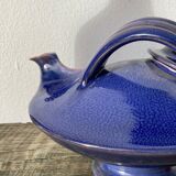 Organic teapot in blue ceramic
