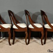 Set of 4 Gondola Chairs in Mahogany, Restoration period – Part 1, 19th century