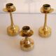 Set of 3 Scandinavian brass candle holders 1970