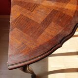Extendable half moon mahogany table