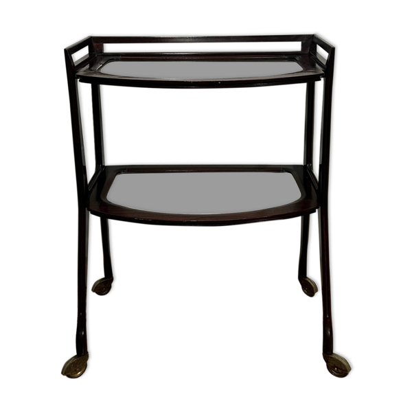 Desserte acajou et verre années 50