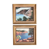 Côte d'Azur by Odette de Bosch , 2 paintings.