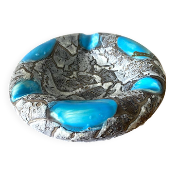 Vide Poche Cendrier Vallauris Ceramique Bleu Gris Vase antique ancien