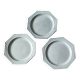 Set of 3 Creil and Montereau pearl plates