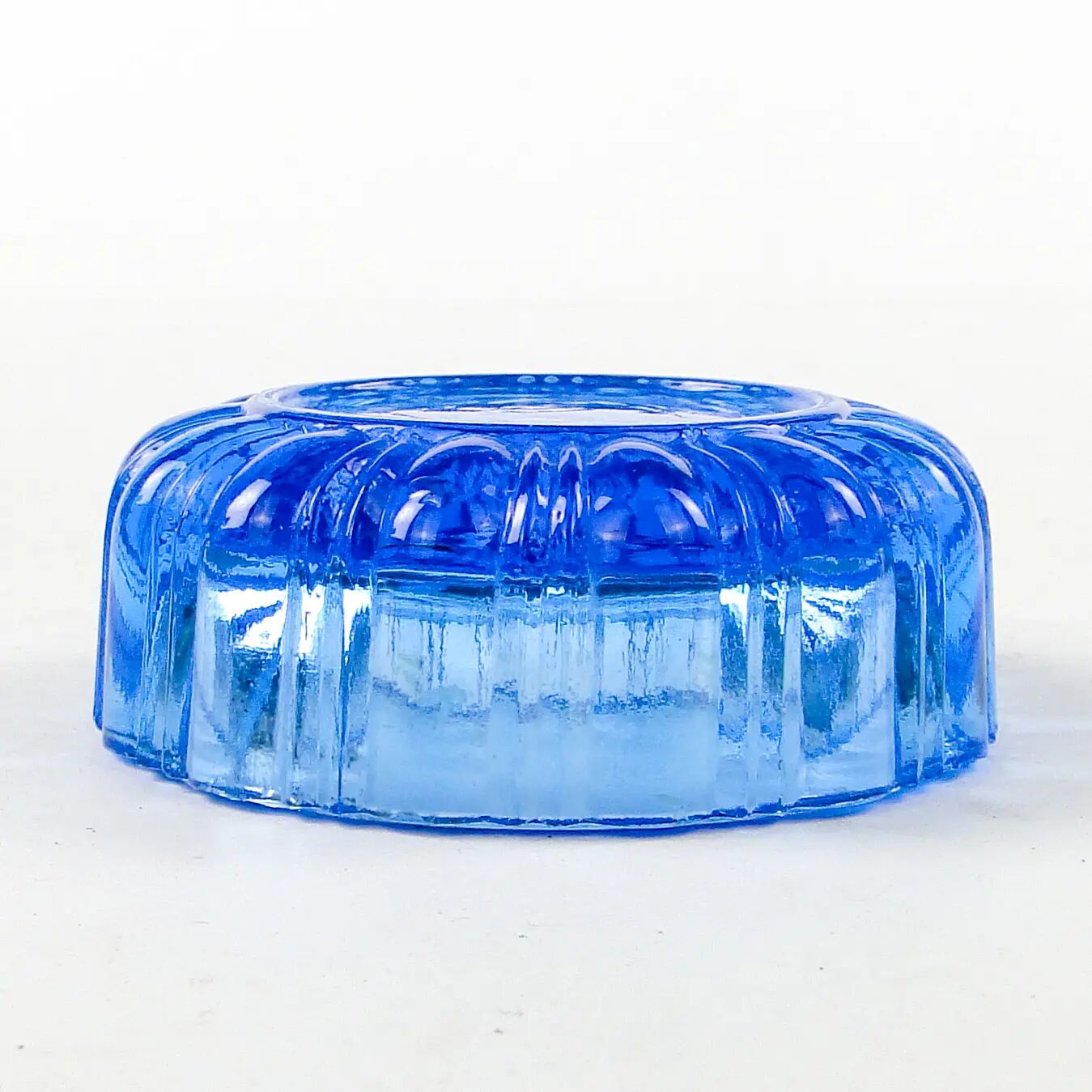 Art Deco salt cellar, orange glass, Ząbkowice, Poland, 1930s