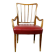 Austrian Dining Chairs in Walnut and Red Leather by Oswald Haerdtl from the Mid-Century