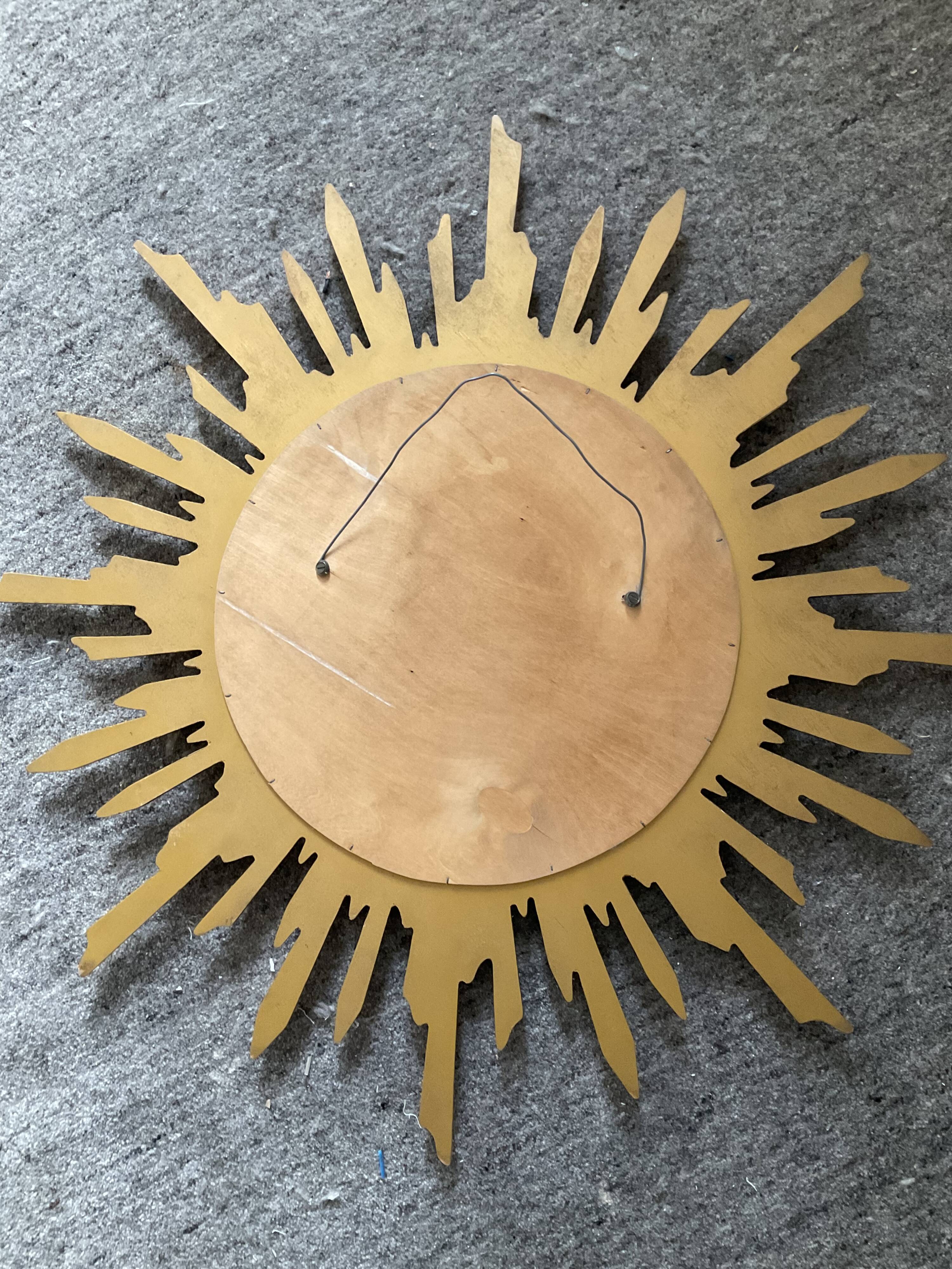 Sun mirror witch's eye vintage gilded wood 60s-70s