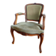 Fauteuil cabriolet vert Louis XV