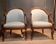 Pair of swan neck gondola armchairs