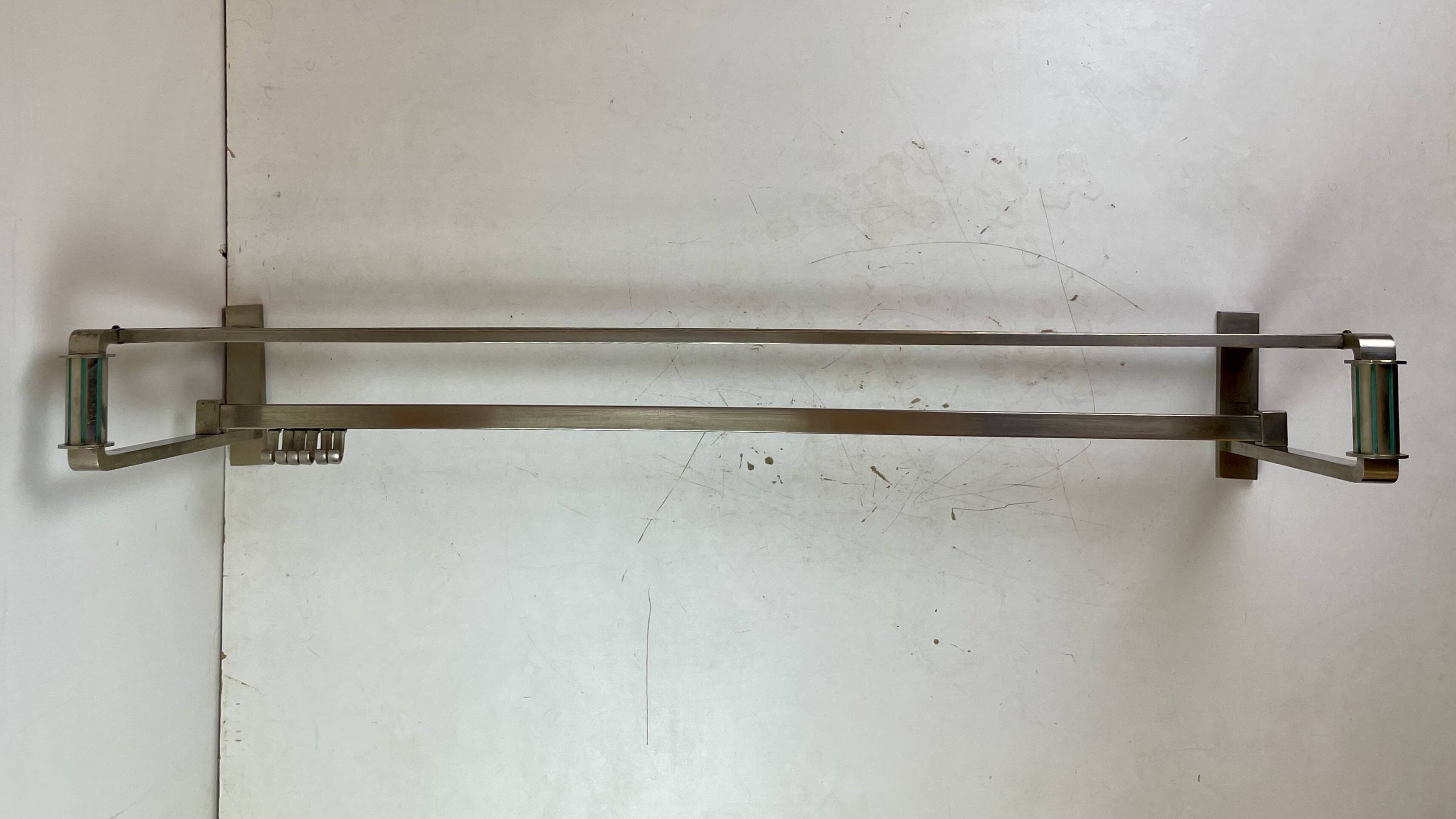 Art Deco coat rack in the style of a train carriage, 1930s.