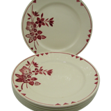 6 anciennes assiettes plates Badonviller demi-porcelaine