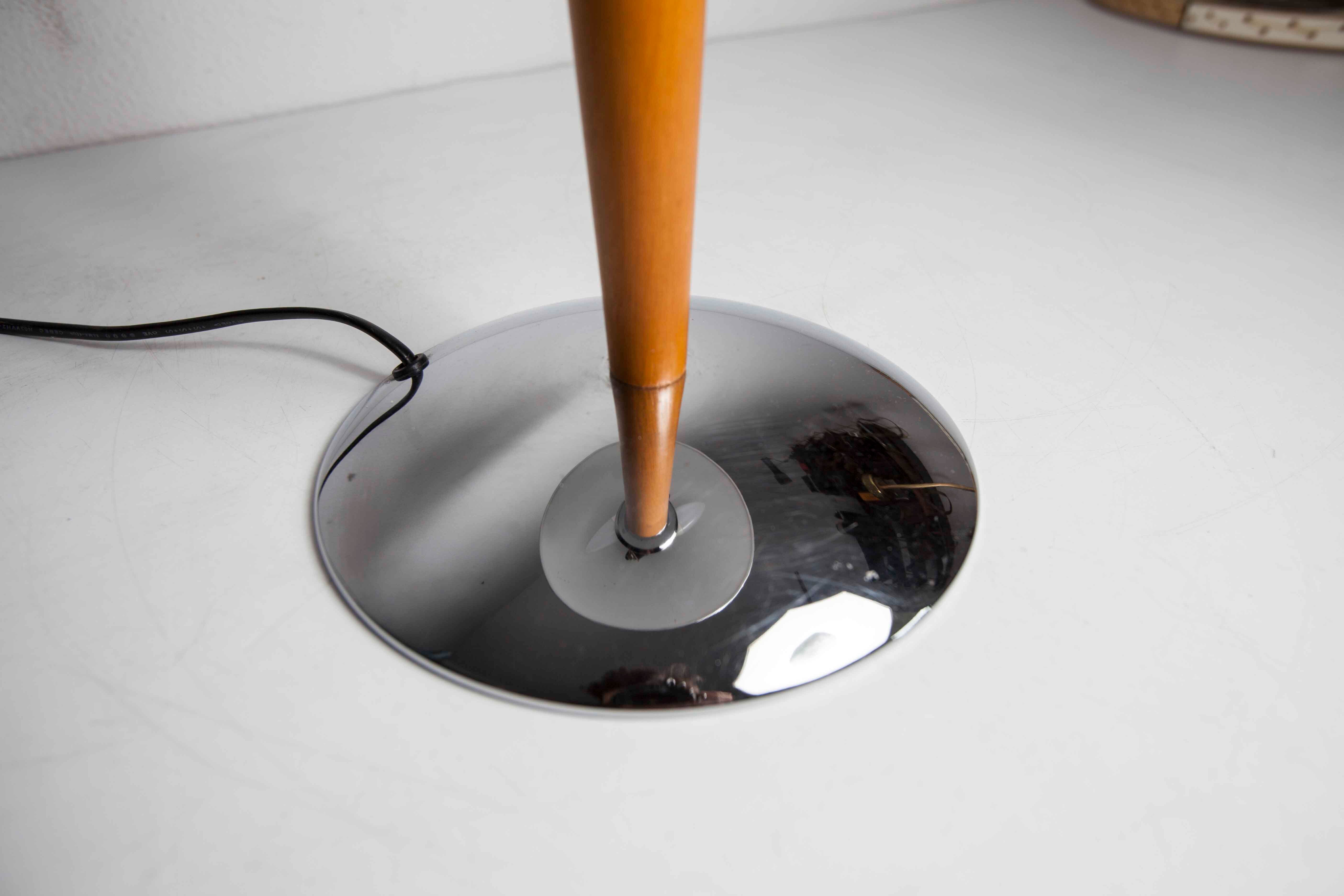 Liner lamp 1980 wood and chrome