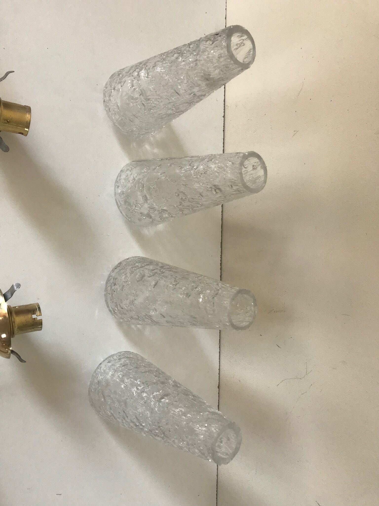 Pair of vintage brass double wall light design 60 years