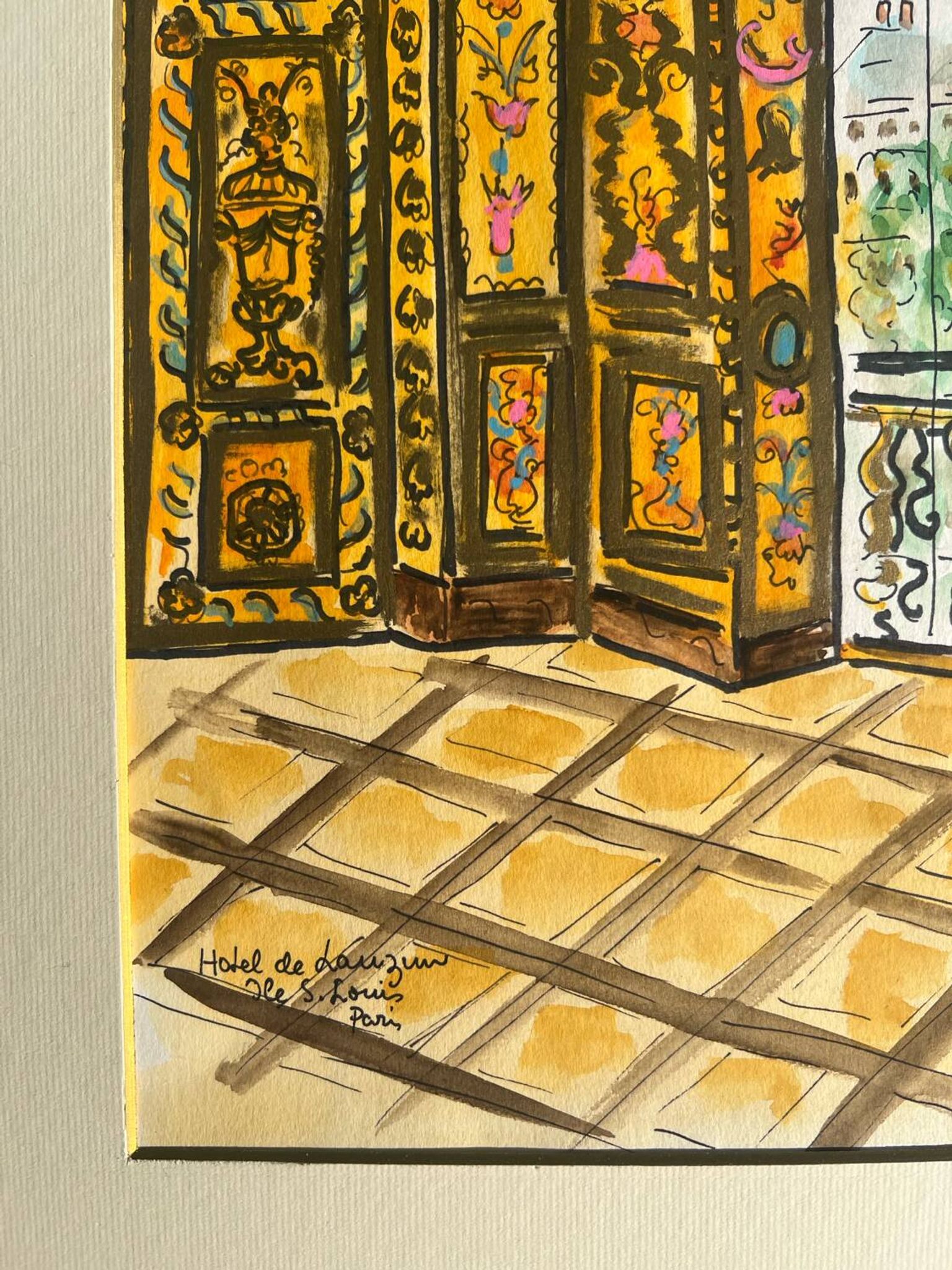 Painted interior scene