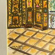 Painted interior scene