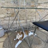 Modernist desk chrome and glass