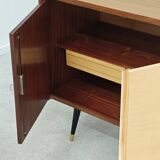 4-door sideboard in light beige and German wood from the 60s