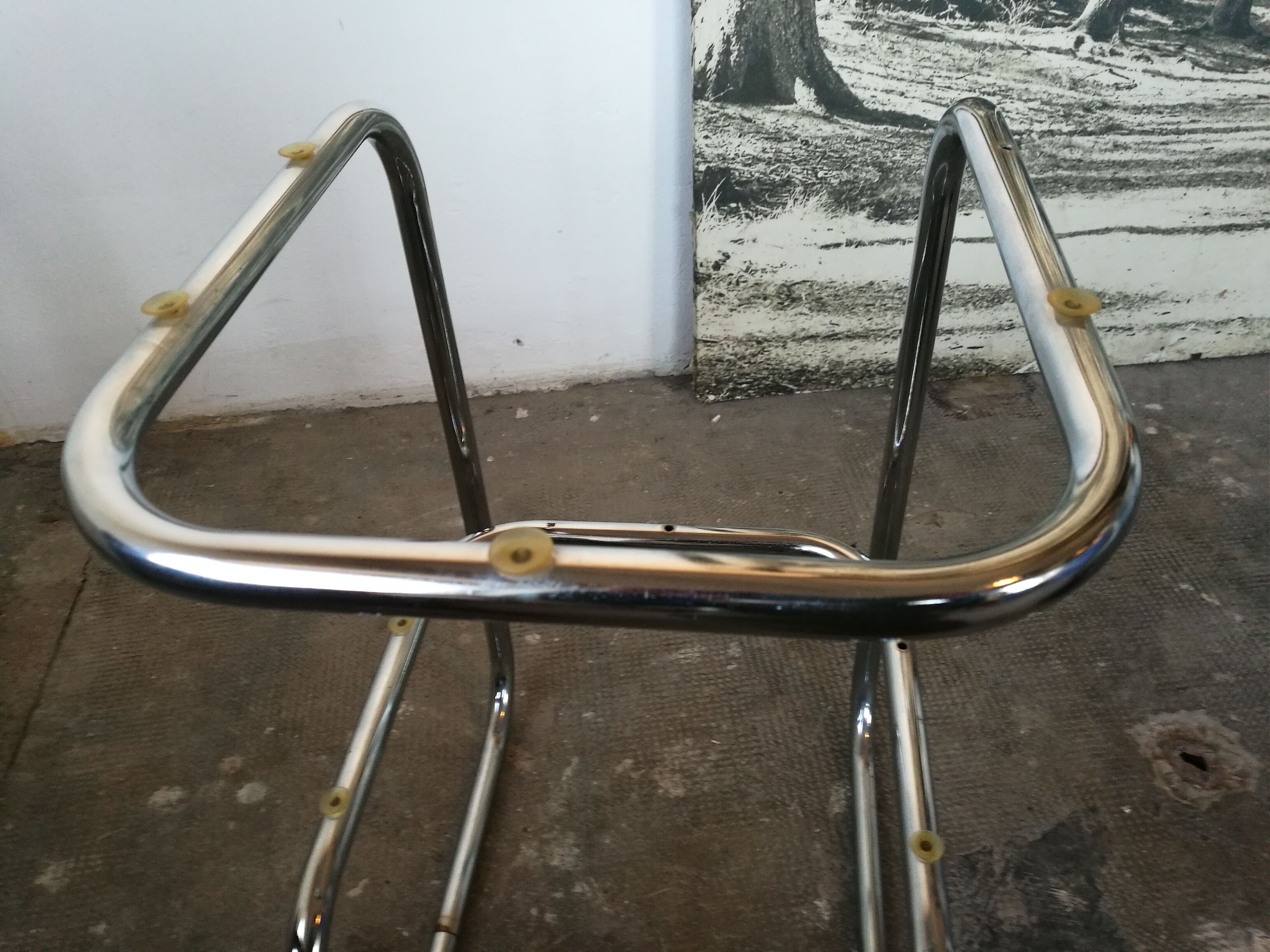 Chrome and glass bedside