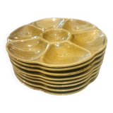 Set of 8 Gien oyster plates