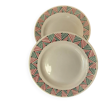 2 cake stands. Adèle model from Digoin Sarreguemines. Year.
