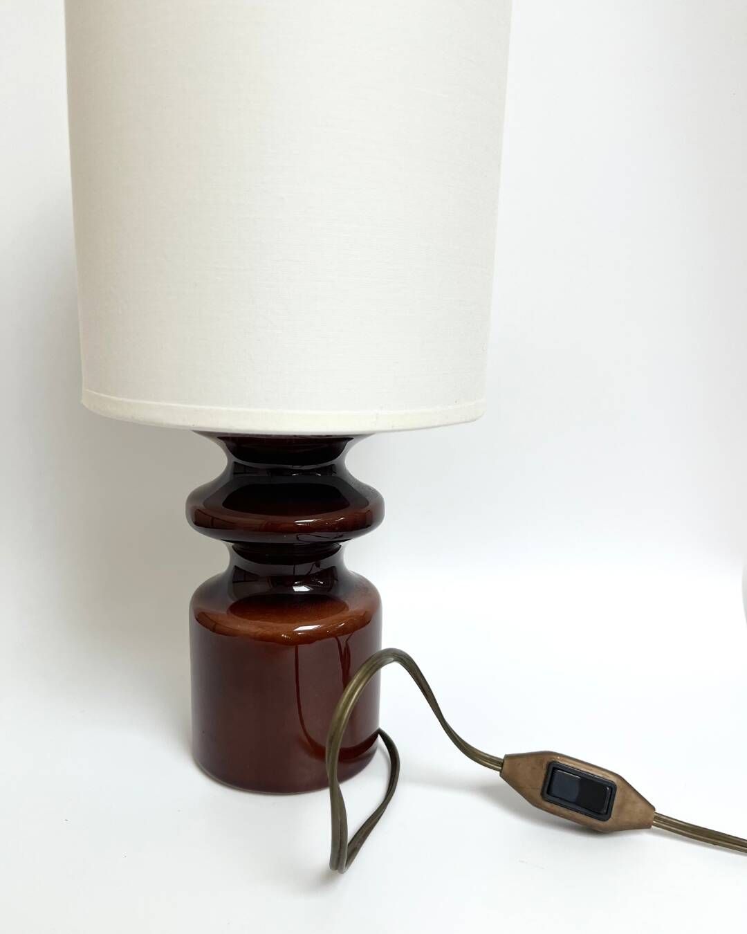 Vintage lamp in frosted brown ceramic – France circa 1970
