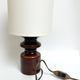 Vintage lamp in frosted brown ceramic – France circa 1970