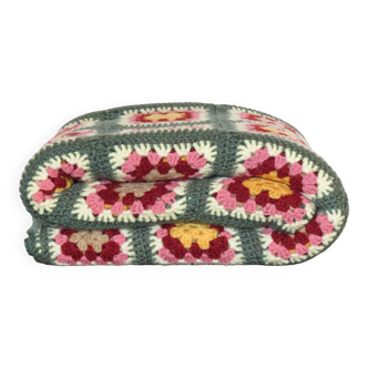 70's crochet blanket - handmade -