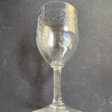 6 Large glasses 1/2 guilloché crystal – Art Nouveau