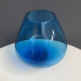 Empoli Blue large cognac glass shape vase 1960s