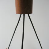 Vintage suspension lamp 1970 wood & glass