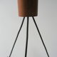 Suspension vintage 1970 bois & verre