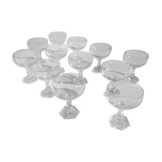 Set de 12 coupes à champagne en cristal