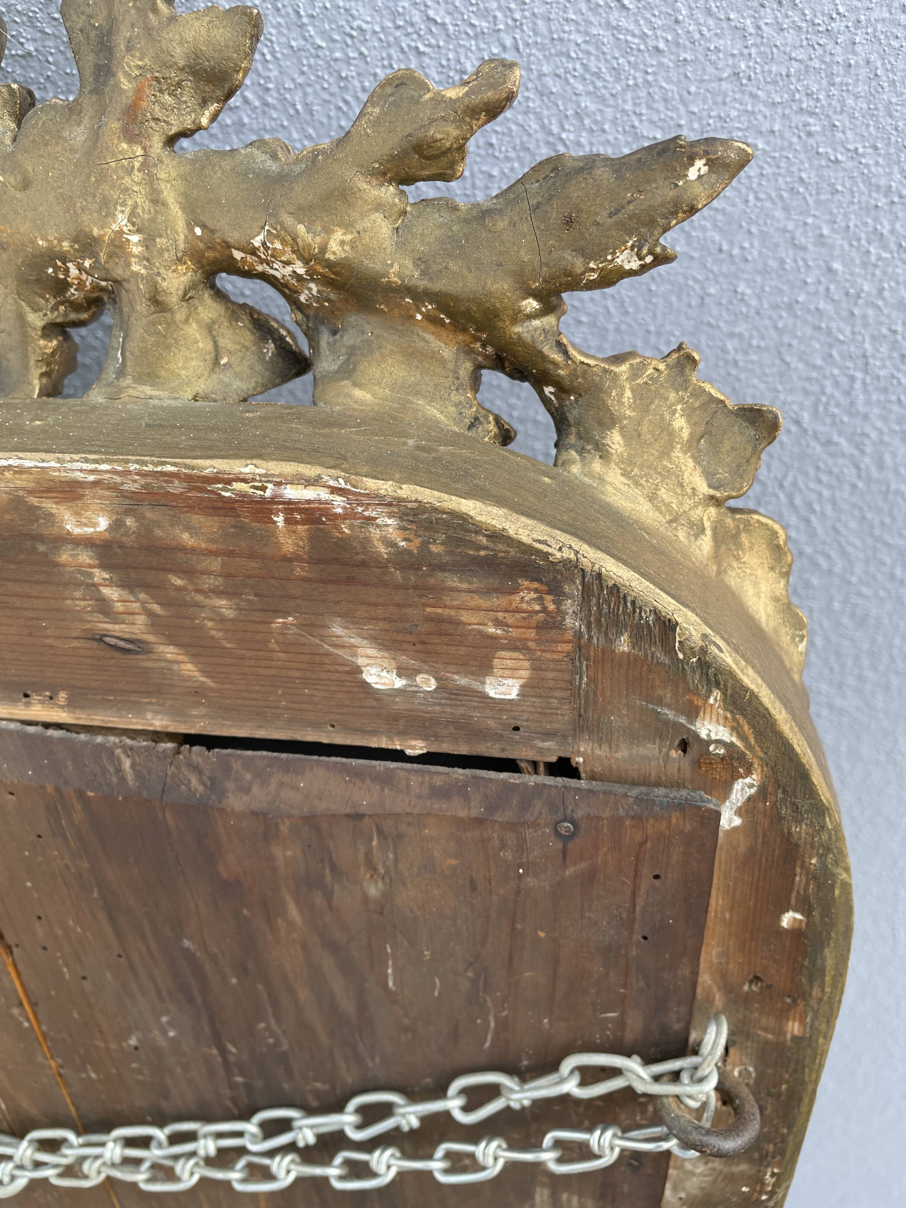 Miroir Napoléon III fronton oiseaux 112 x 67