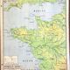 🌍Old school map Vidal-Lablache 60, 1940 - West France, Brittany