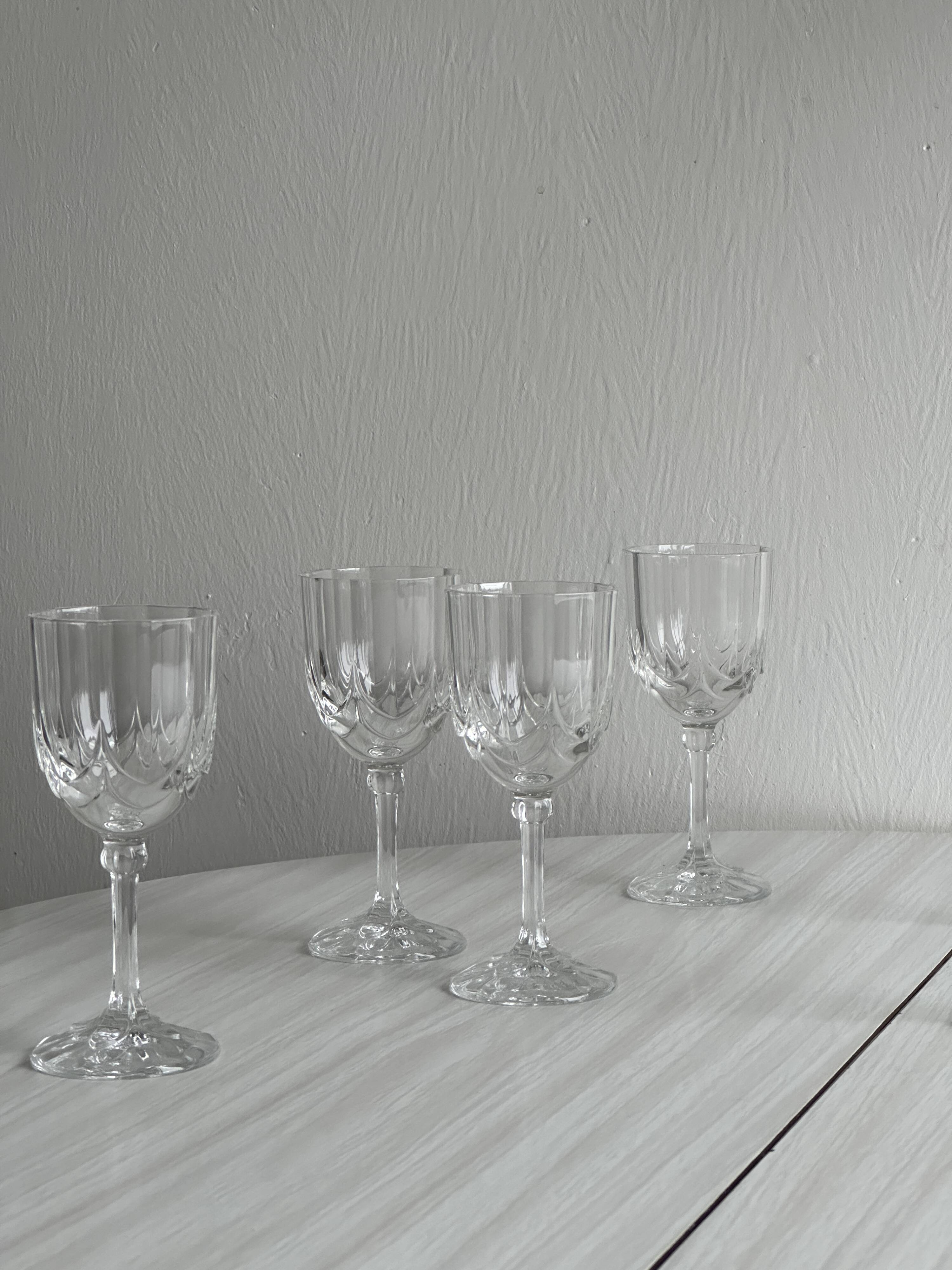 6 Vintage Clear Glass Shot Glasses