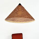 Vintage Conical Suspension – Rattan & Black Detail