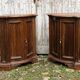Pair of Louis XV style curved corner cabinets