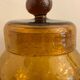 Jam maker or candy maker in amber yellow glass signed Biot
