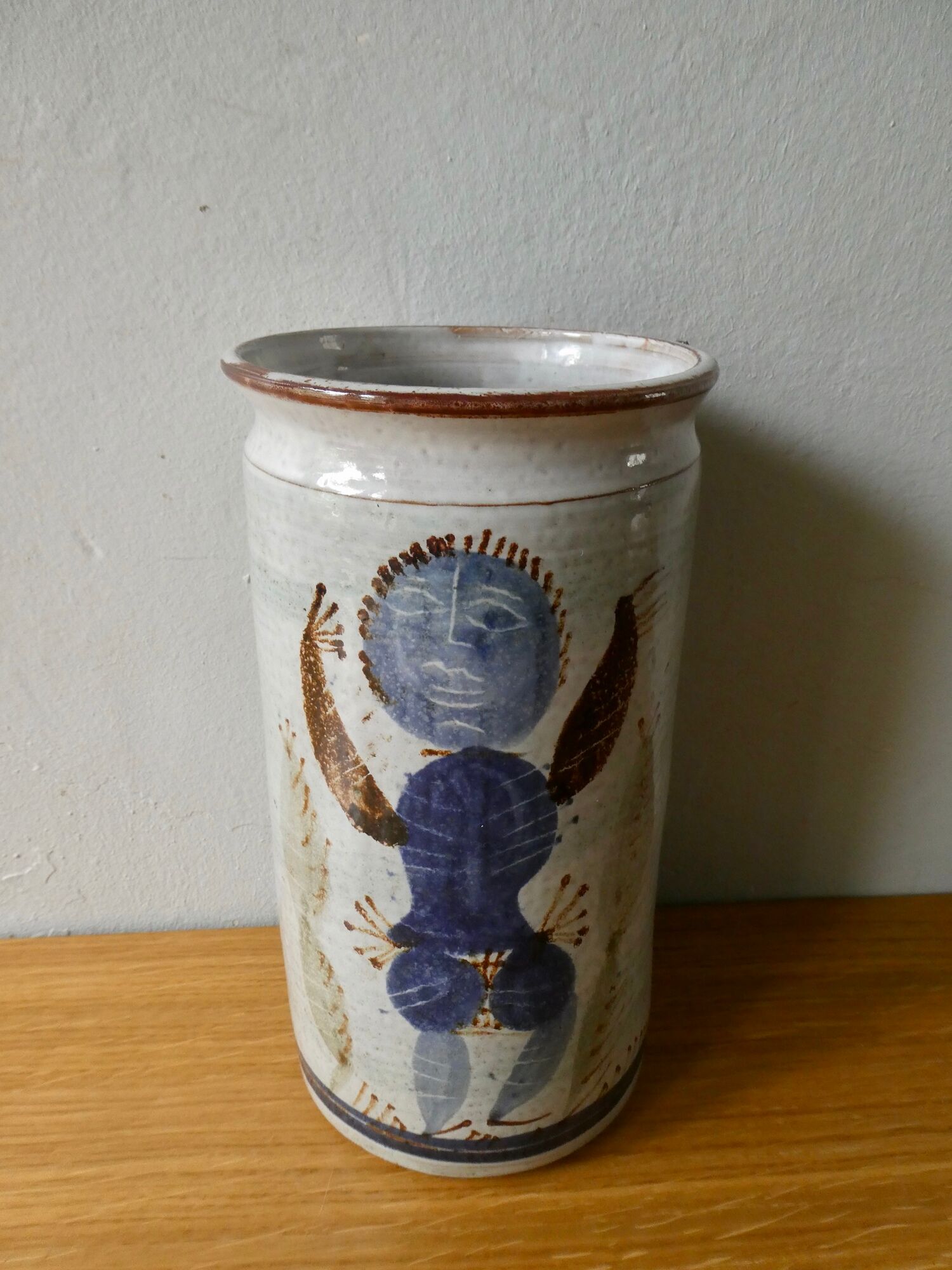 Vase rouleau en céramique de Michel Barbier, Vallauris