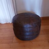 Leather patchwork pouf, vintage 70'S by Sede